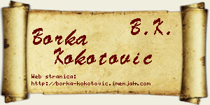 Borka Kokotović vizit kartica